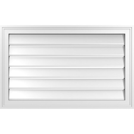 Ekena Millwork Vertical Surface Mount PVC Gable Vent: Functional, w/ 2"W x 1-1/2"P Brickmould Frame, 32"W x 20"H GVPVE32X2002SF
